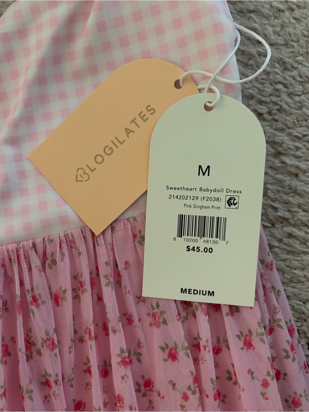 Blogilates Pink Floral Tiered Atheletic dress for Women - Picture 2 of 3